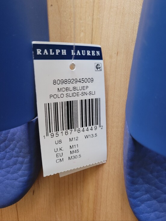 Polo Ralph Lauren Mens Big Pony Blue Slides NWT
